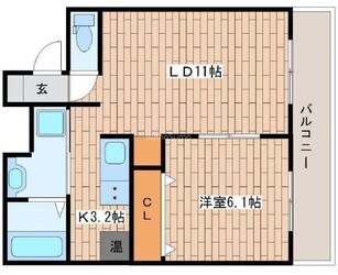 大国町駅 徒歩3分 8階の物件間取画像